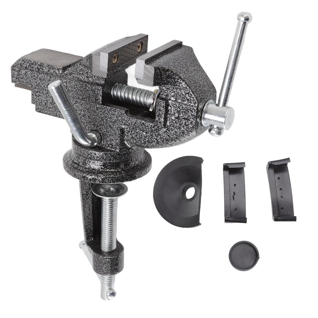 Bench Vise 360 Degree Rotating Cast Steel Small Clamp On Table Vise for Woodworking Jewelry Making