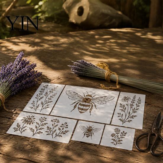 Garden Painting Templates Bloom Wall Stencil Kit, Reusable Floral Templates, DIY Plastic Stencils Art Modular for Walls Wood Fences Home Improvement
