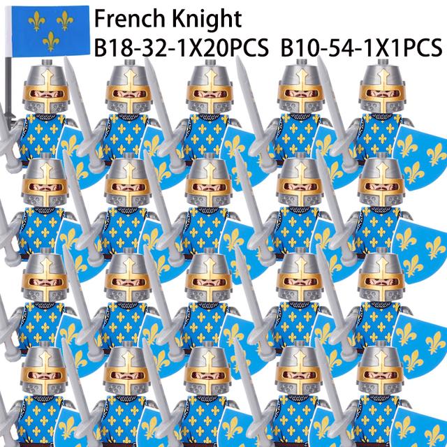 Военные Строительные Блоки Фигурки Солдат Подарки Игрушки Серия Кино Фантастика Средневековый Рыцарь Легион Оружие Щит Флаг MOC