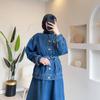 2024 Autumn European & American Women's Retro Denim Jacket and Skirt Set