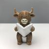 Highland Cow Statue Mini Figurine Realistic Looking Funny Highland Cattle Statue Animal Sculpture Ornament