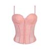Women's  Sexy LaceBack Zip Corset Top Bustier G-string Body Shapewear