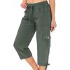 Womens Cargo Capris With 6 Pockets Lightweight Quick Dry Outdoor Travel Casual Comfy Summer Pants