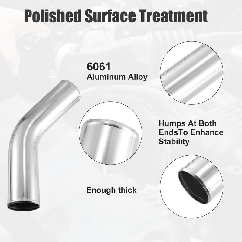 X Autohaux OD 34-102mm Length 20" 300mm 500mm Aluminum Alloy Tube Intercooler Pipe Straight 45 Degree Air Intake Tube for Car