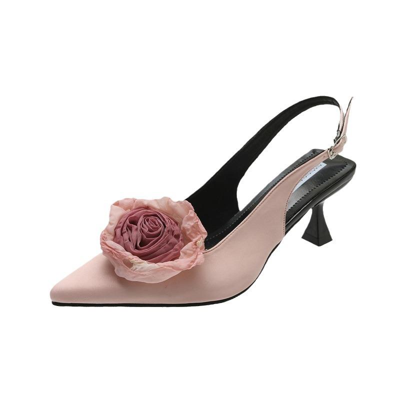 Розовые туфли-сандалии с сумкой на голове женская обувь летняя обувь с острым носком высокие каблуки пустые одиночные туфли