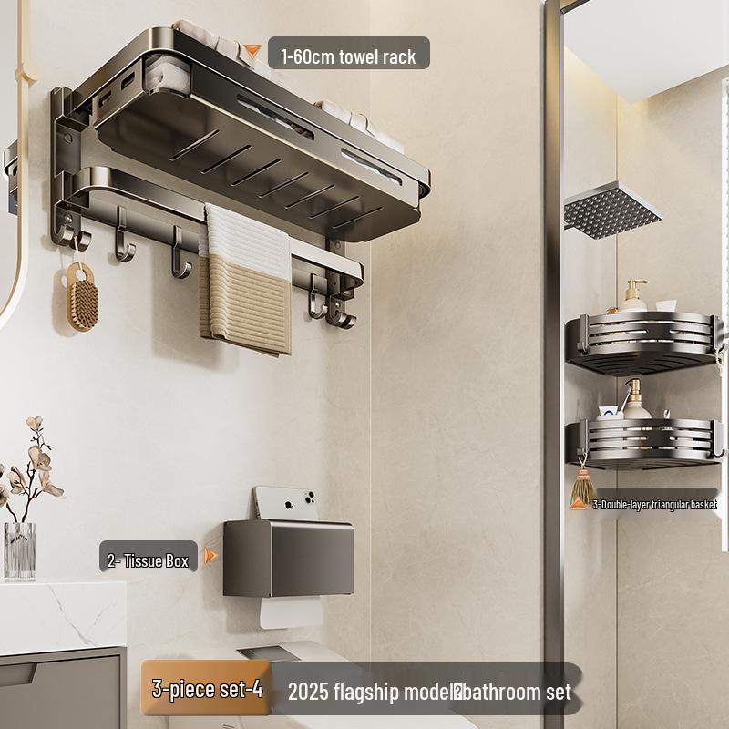 Настенная складная вешалка для полотенец для ванной без сверления