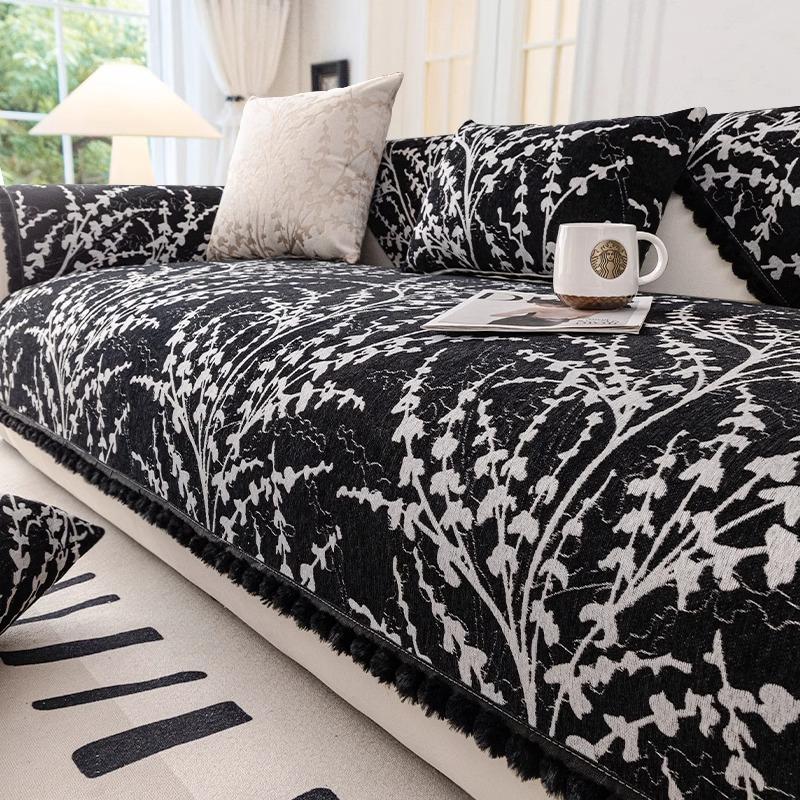 Подушка для дивана из синели, универсальный противоскользящий кожаный чехол для дивана, минималистичный ретро-стиль, чехлы для сидений, тканевые полотенца