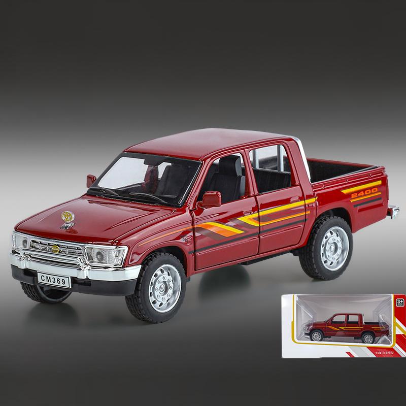 1/32 Toyota Hilux Внедорожный пикап Сплав Металл Литой Модель Транспортного средства Миниатюра Звук и Свет Коллекция Подарок Детская Игрушка