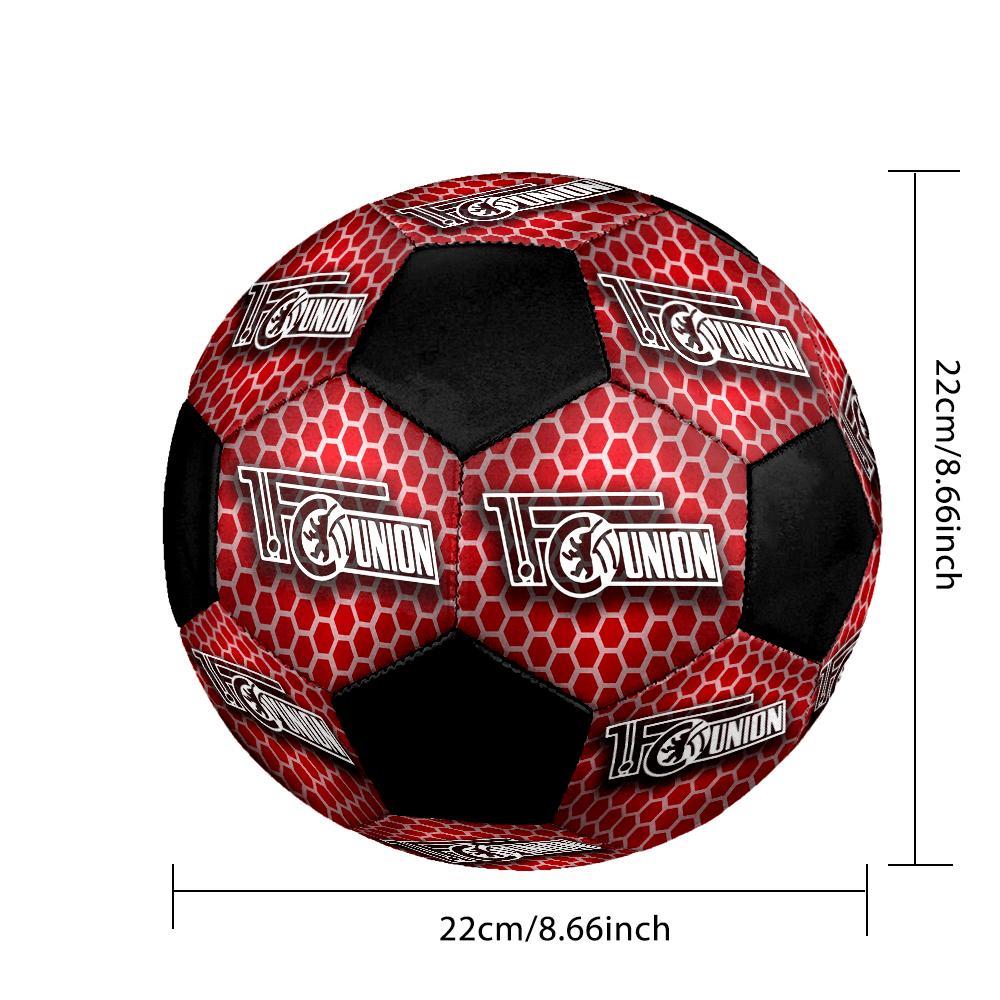 Union Berlin Мяч для мини-футбола Цветной Машинная строчка ПВХ Размер 5 Готов к тренировкам команды и соревнованиям Прочный Высокий отскок Крутой Спортивный Подарок