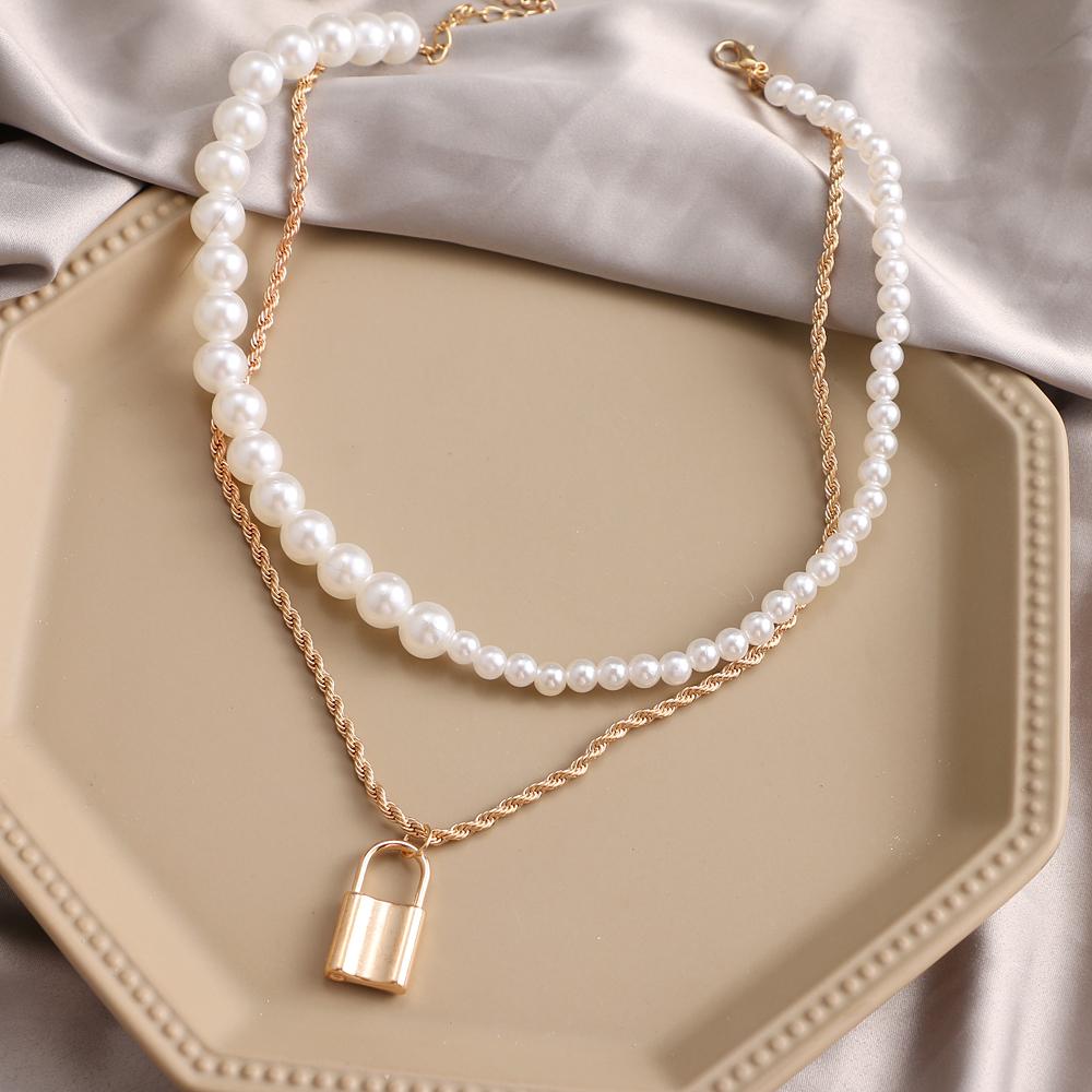 Многослойное ожерелье с поворотным замком в стиле ретро, ​​женское ретро геометрическое искусство, свежее ожерелье, дикое ожерелье, ювелирные изделия