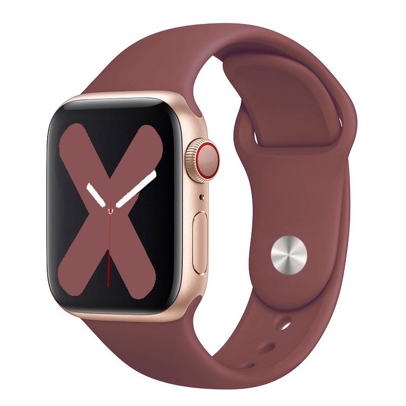 Ремешок для Apple Watch 44мм 45мм 40мм 41мм 42мм 46мм Спортивный силиконовый ремешок для смарт-часов Браслет iWatch Серии 10 9 8 11 SE 3