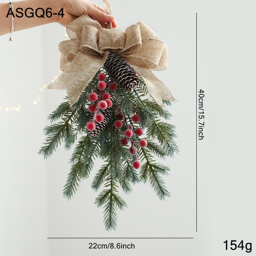 Christmas Ornament Realistic Faux Pine Branch Hanging Ornament Plastic Christmas Hanging Ornament