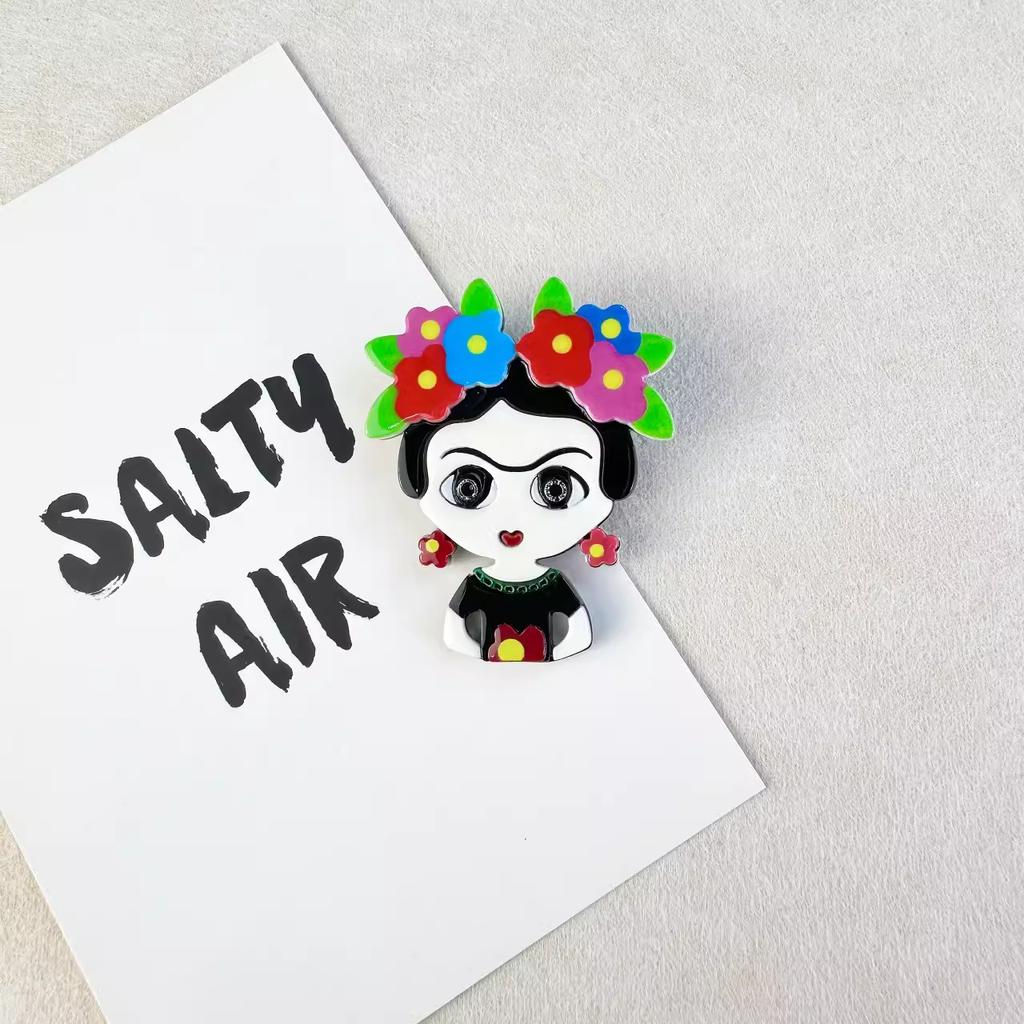 Новая девушка с венком брошь необычные маленькие нежные аксессуары яркий цвет костюм кардиган булавка