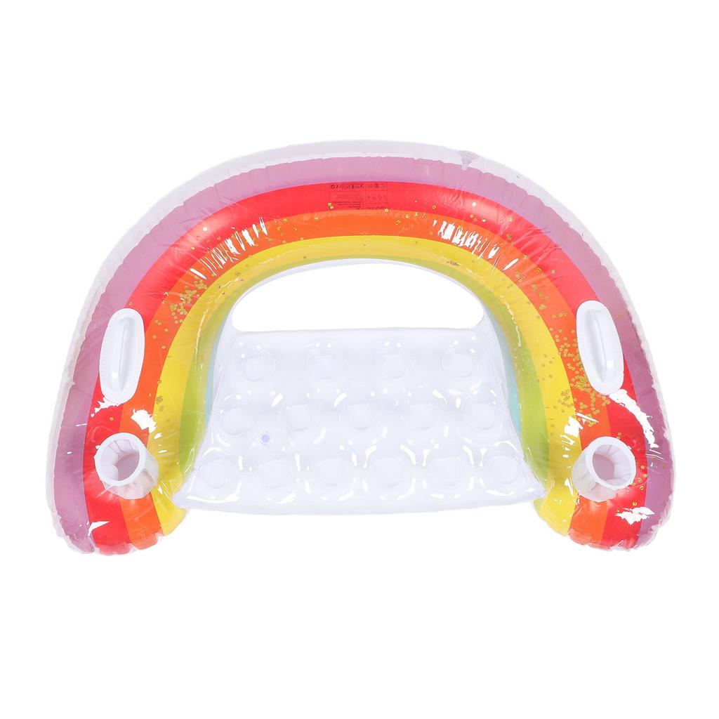 Rainbow Inflatable Chair Float U Seat Inflatable Single Person Swimming Pool Floating Raft Lounger