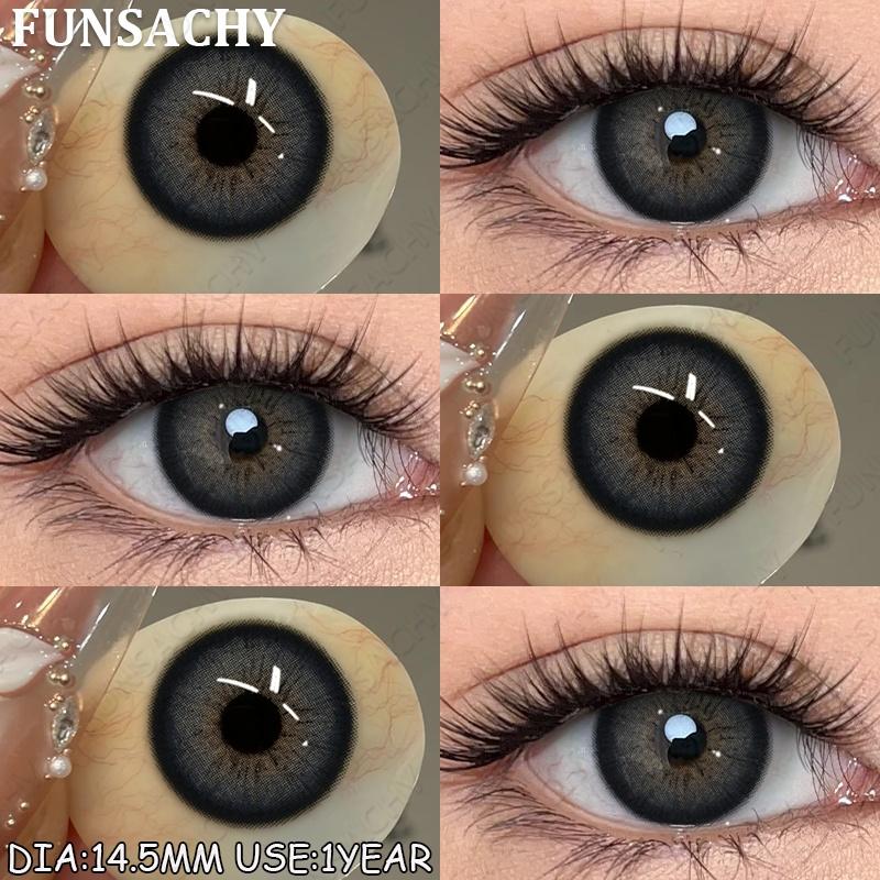FUNSACHY 1 Pair AUDREY Colored Contact Lenses for Eyes Brown Color Lenses Natural Gray Contacts Koean Softlens Beautiful Pupils