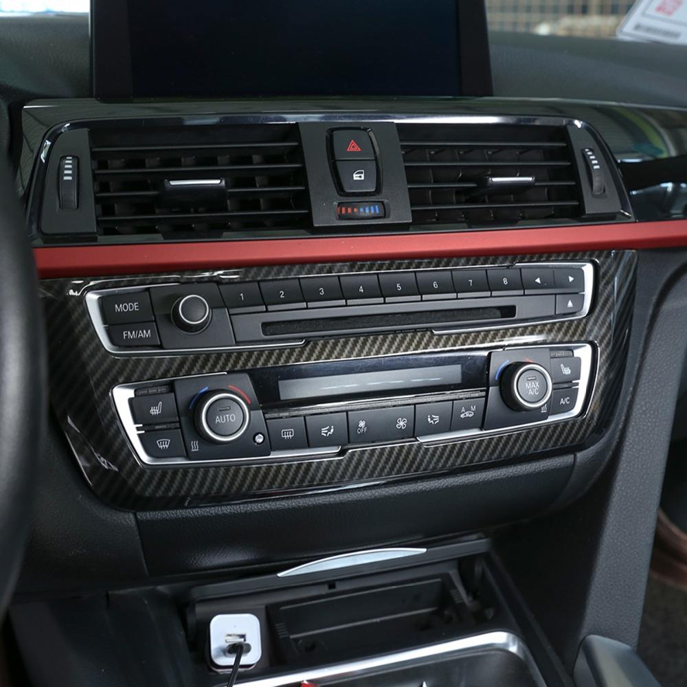 Для BMW 3 4 серии 3GT F30 F32 F34 2013-2018 углеродное волокно салона автомобиля центр управления CD панель рамка крышка наклейка отделка