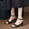 Летом 2025 года, новые французские сандалии с квадратным носком и открытым носком, в сказочном стиле с юбкой, сандалии на шпильке, женские