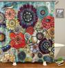 3D Flower India Bohemian Print Nordic Style Shower Curtain Set With Hooks Natural Landscape Home Decoration Bathroom Curtains
