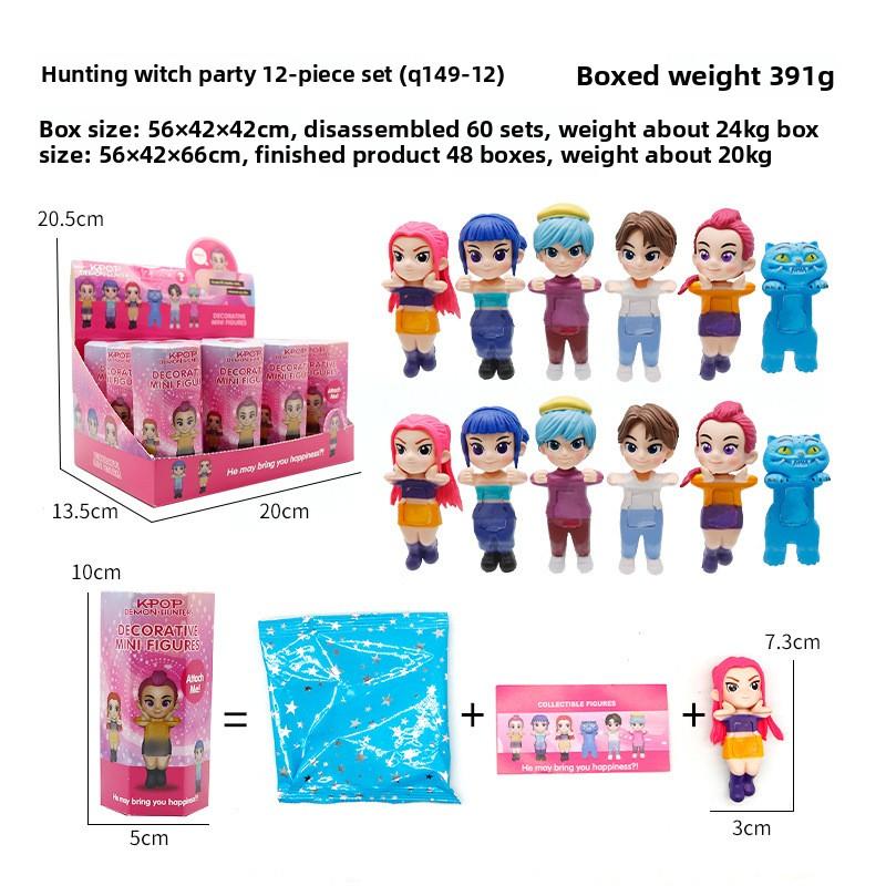 K-Pop Новая группа девушек-охотниц на демонов Мужская группа Фигурка Модель Слепая коробка Tide Play Кукла Украшение