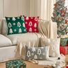 Embroidery Velvet Christmas Pillowcase Christmas Tree Cushion Cover Throw Pillowcover Sofa/Bed
