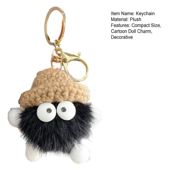 Keychain Imitation Mink Hair Cartoon Doll Charm Key Ring Fade-Resistant Compact Lightweight Backpacks Car Key Holder