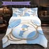 Argentina Football Pattern 3 Pieces Bedding Set Soft Microfiber Duvet Cover with Pillow Cases for Bedroom