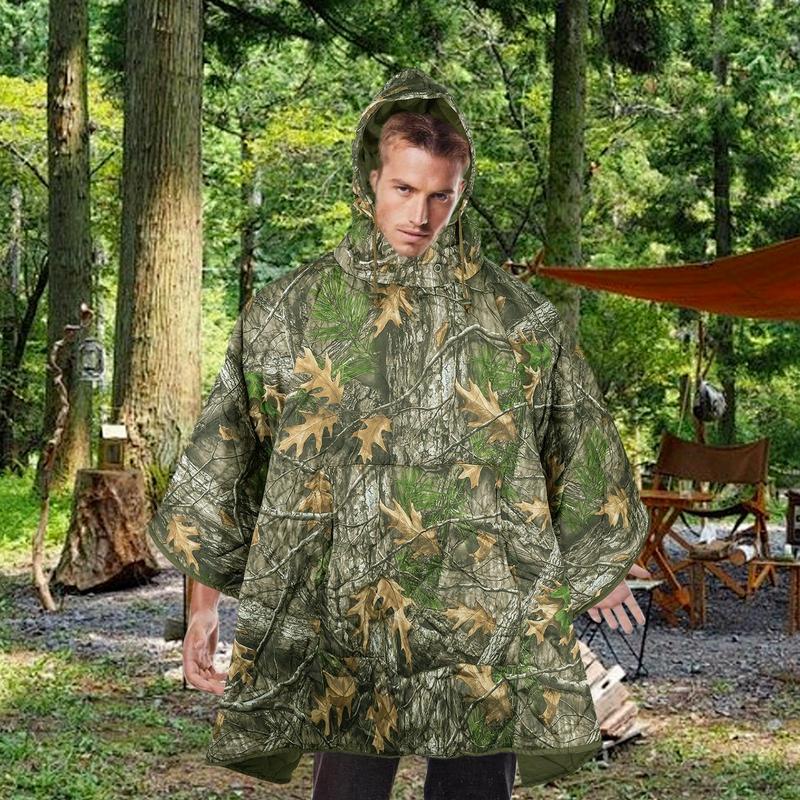 Носимое пончо спальный мешок зимний носимый плащ одеяло портативный спальный мешок с капюшоном плащ для охоты кемпинга