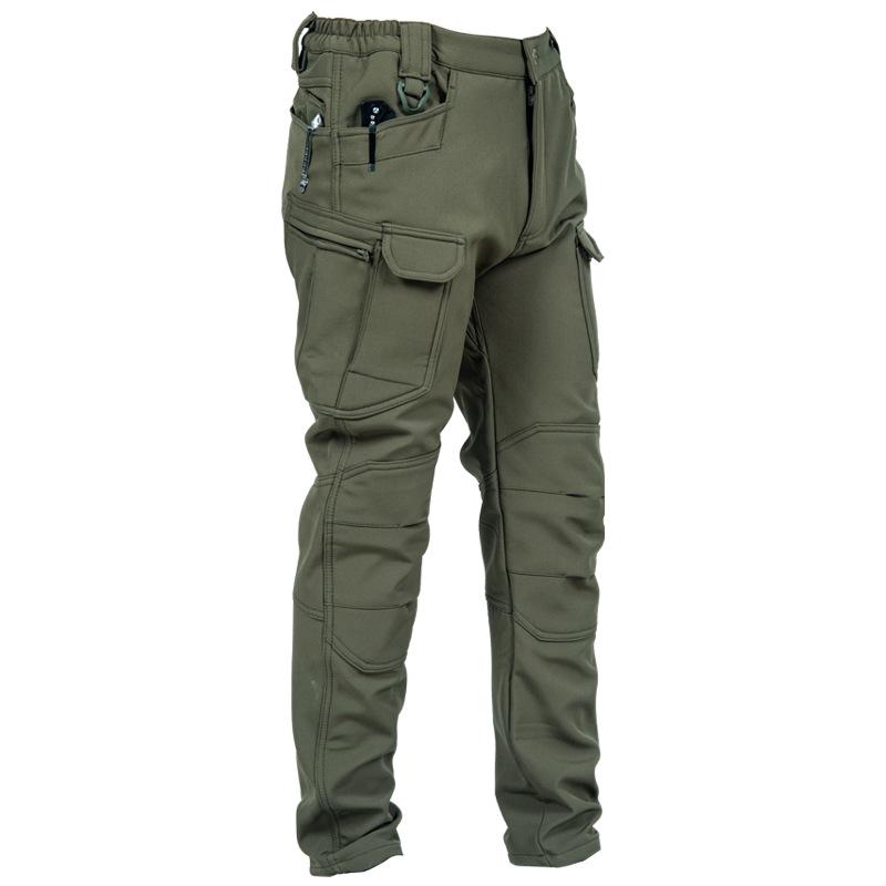 Тактические плюшевые брюки мужские X7 Soft Shell флис ветрозащитные водонепроницаемые камуфляжные боевые теплые брюки с большим карманом износостойкие походные брюки-карго
