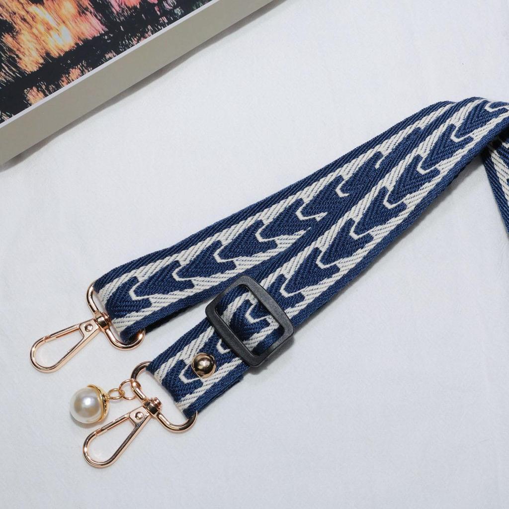 Регулируемый широкий плечевой ремень в стиле ретро с отделкой жемчугом - Модный и универсальный аксессуар для сумки