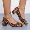 Women's Shoes 2024 Fashion Shallow Women's High Heels Fashion Leopard Print Office and Career New Slip-on Heels Women Zapatos