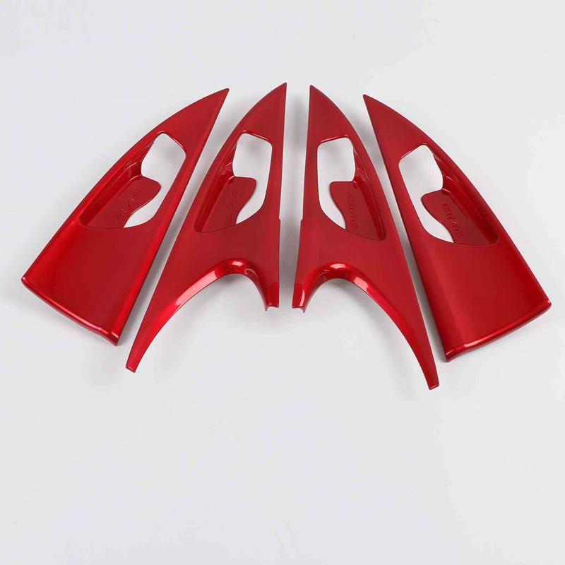 Для Honda Civic 2018 2017 2016 автомобильная внутренняя дверная ручка накладная рамка 4 шт./компл. ABS углеродное волокно стильное украшение