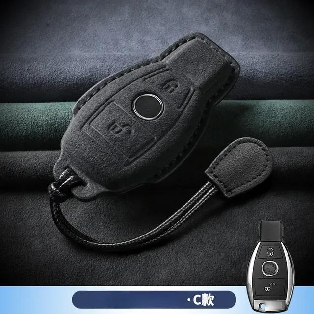 Кожаный чехол для ключей от автомобиля для Mercedes Benz ACESG Class GLC CLE CLA GLB GLS W177 W205 W213 W222 X167 AMG замшевые аксессуары
