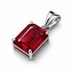 Natural Red Ruby Pendant 19 ct Emerald Shape 925 Sterling Silver Gem Gemstone Jewelry Gift