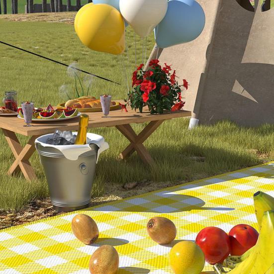 Складной коврик для пикника Водонепроницаемое песочное одеяло Очень большой пикник Здоровая ткань без запаха Одеяло в зеленую, желтую, красную полоску для пляжа, кемпинга