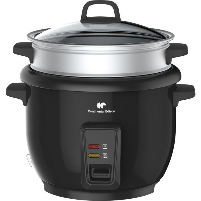 Cuiseur a riz - CONTINENTAL EDISON - CECR18B - 700 W - 1,8 L - Avec Panier vapeur - Fonction maintien au chaud - Inox