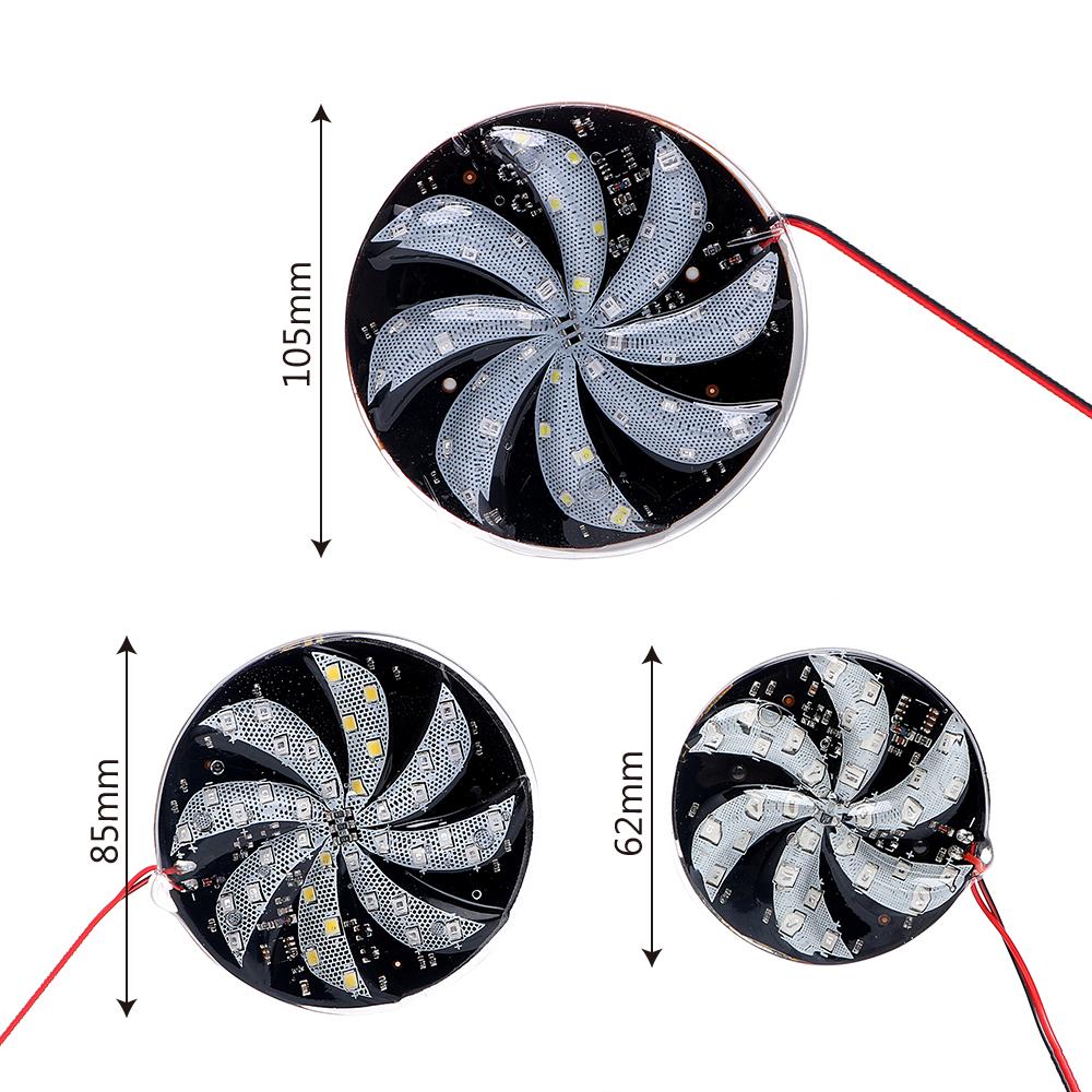12 В красочные декоративные модифицированные огни ветряной мельницы, огни огненного колеса, атмосферная лампа для стайлинга автомобилей, мотоциклов, автомобилей, 6/8/10 см, вспышка, светодиодный стробоскоп