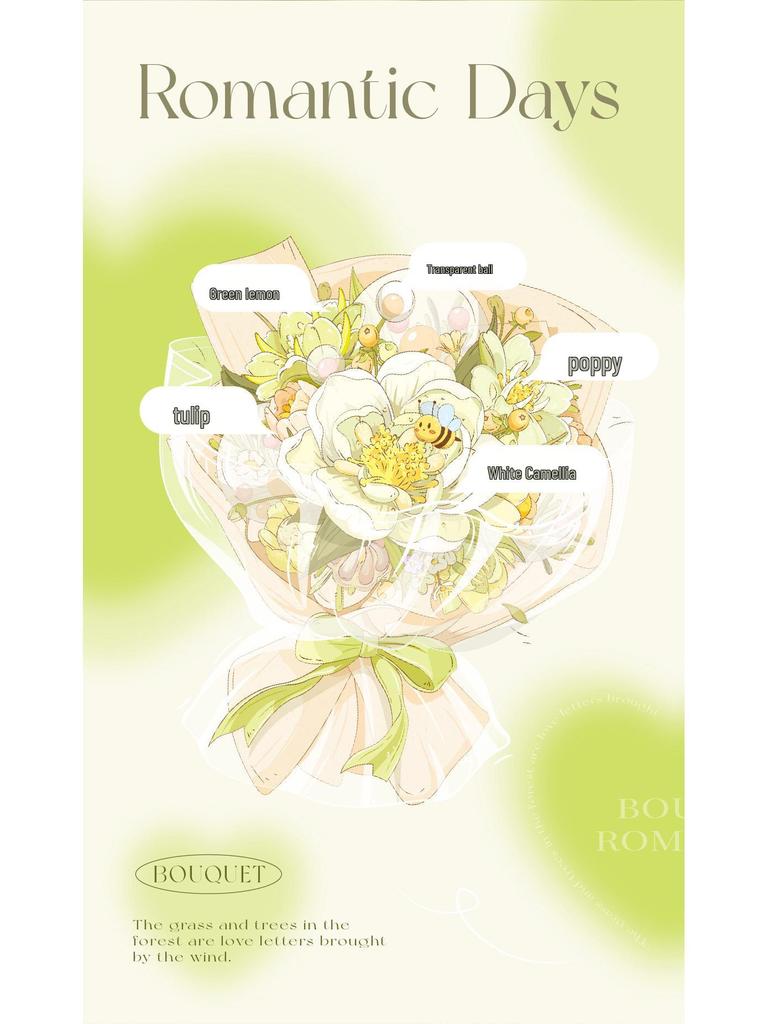 Букет на ленте Weilo Пудровая дымка Цветочный Лего Конструктор Украшение Подарок