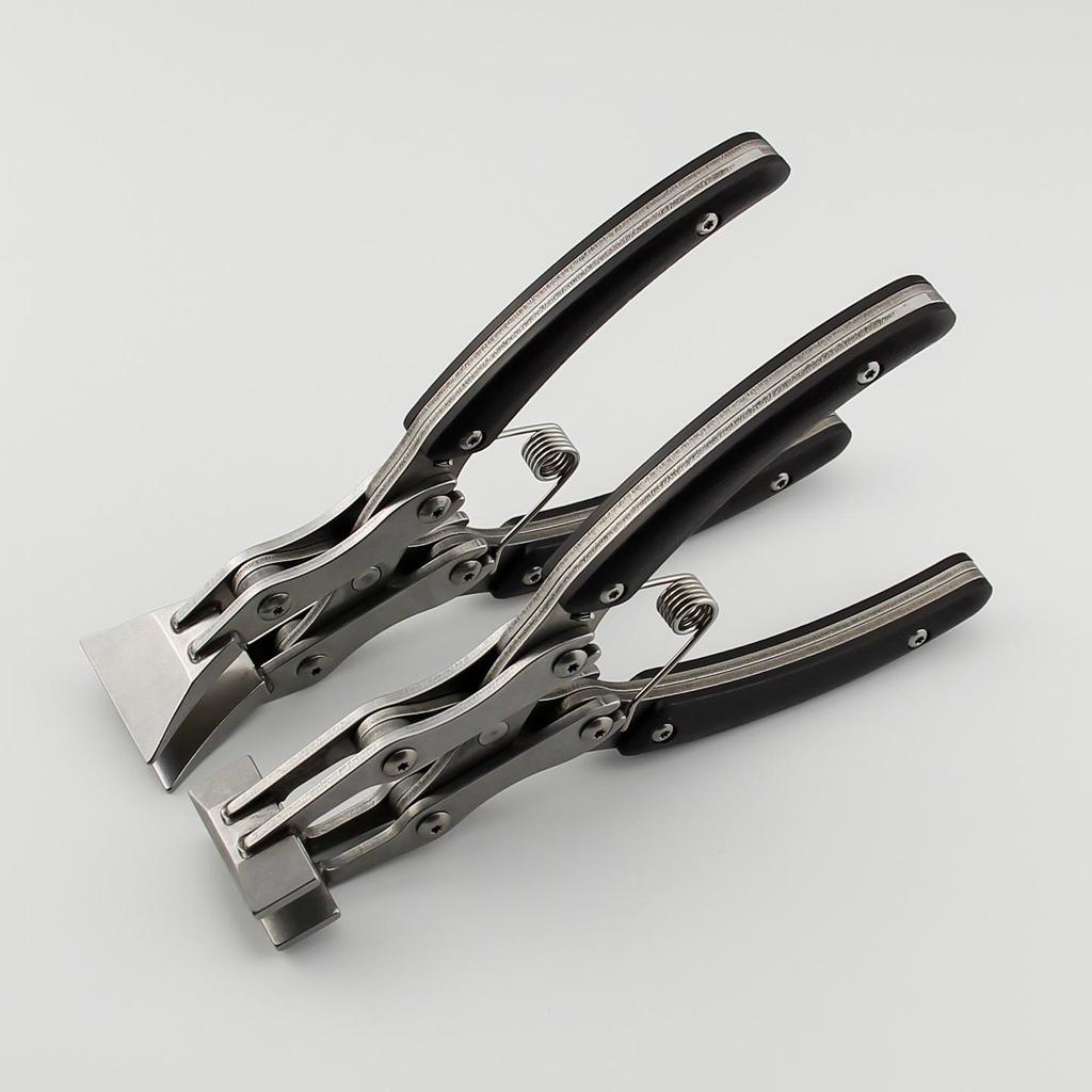 Handmade Stainless Steel Flat Nose Pliers for DIY Leather Goods, Purse Frame, Edge Pressing, and Gluing Line.