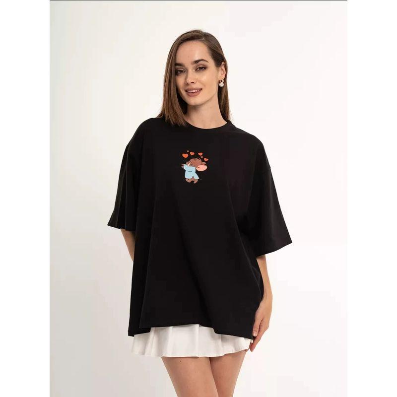 Loose Printed Cotton T-shirt Fashion Style New Arrival Loose Print Short Sleeve Cotton T-shirt Top