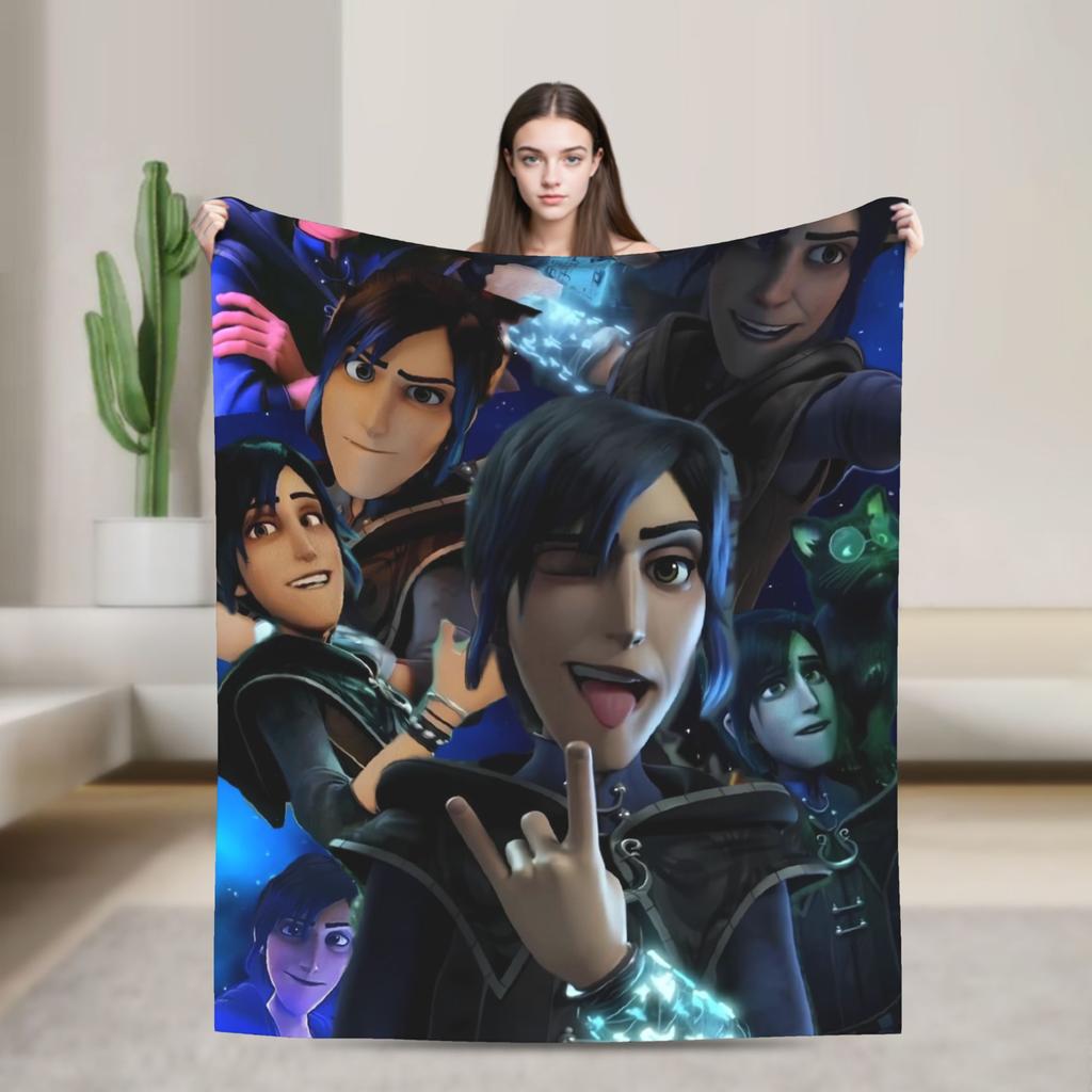 Trollhunters Tales Of Arcadia Blanket Warm Soft Novelty Plush Throw Blanket For Couch Chair Sofa Bed Travel Bedspread Bed Cover