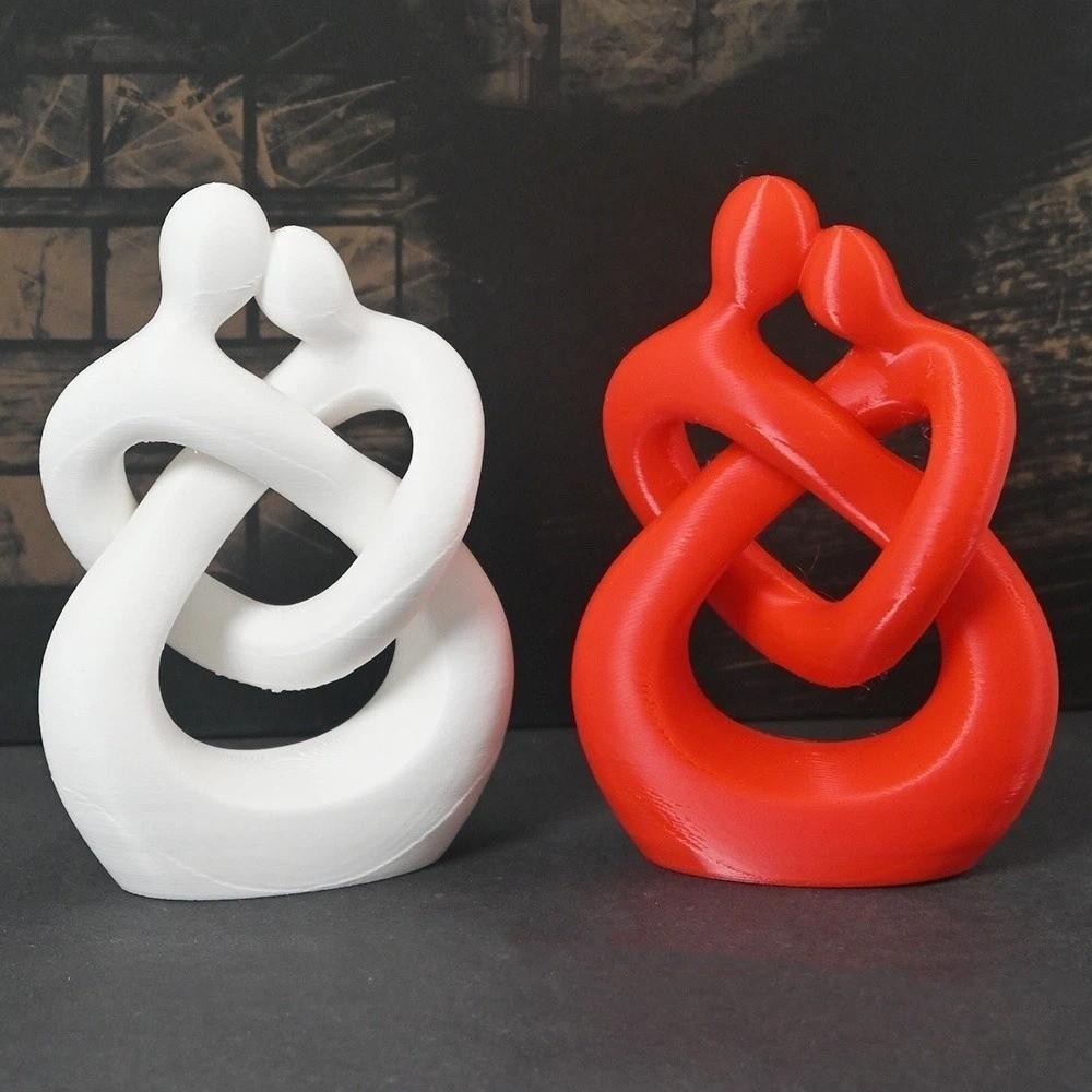 Plastic 3D Printed Figure Romantic Kiss of Love Figurine Home Decoration
