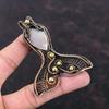 Кулон из черного перламутра, обернутый медной проволокой, ручной работы, с драгоценным камнем, медные украшения, кулон в виде рыбки, подарок для женщин, кулон в стиле бохо