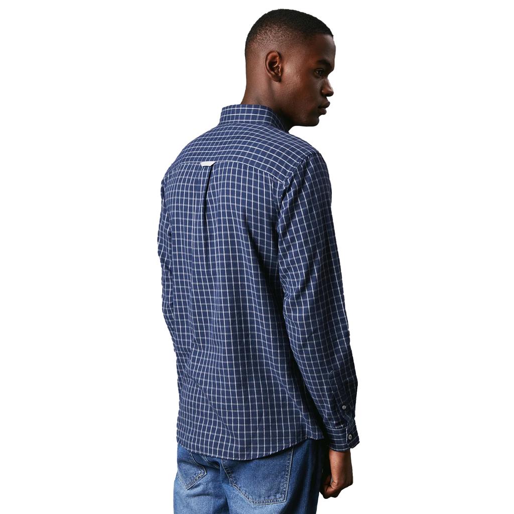 Maine Mens Grid Checked Brushed Long-Sleeved Shirt