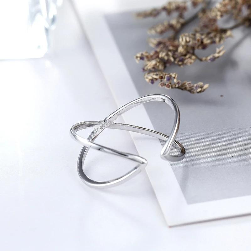 foxanry Оптовая продажа, серебряные вечерние кольца для женщин, пар, минималистское кольцо ручной работы с геометрическим крестом, креативные ювелирные изделия