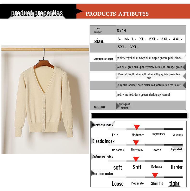 Корейский вязаный кардиган с V-образным вырезом: Женский топ с длинным рукавом, универсальный для весны и осени.