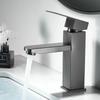 Gun Gray/Brushed Gold 304 Stainless Steel Bathroom Basin Faucet Deck Mount Single Handle Single Hand Square Sink Faucets Crane