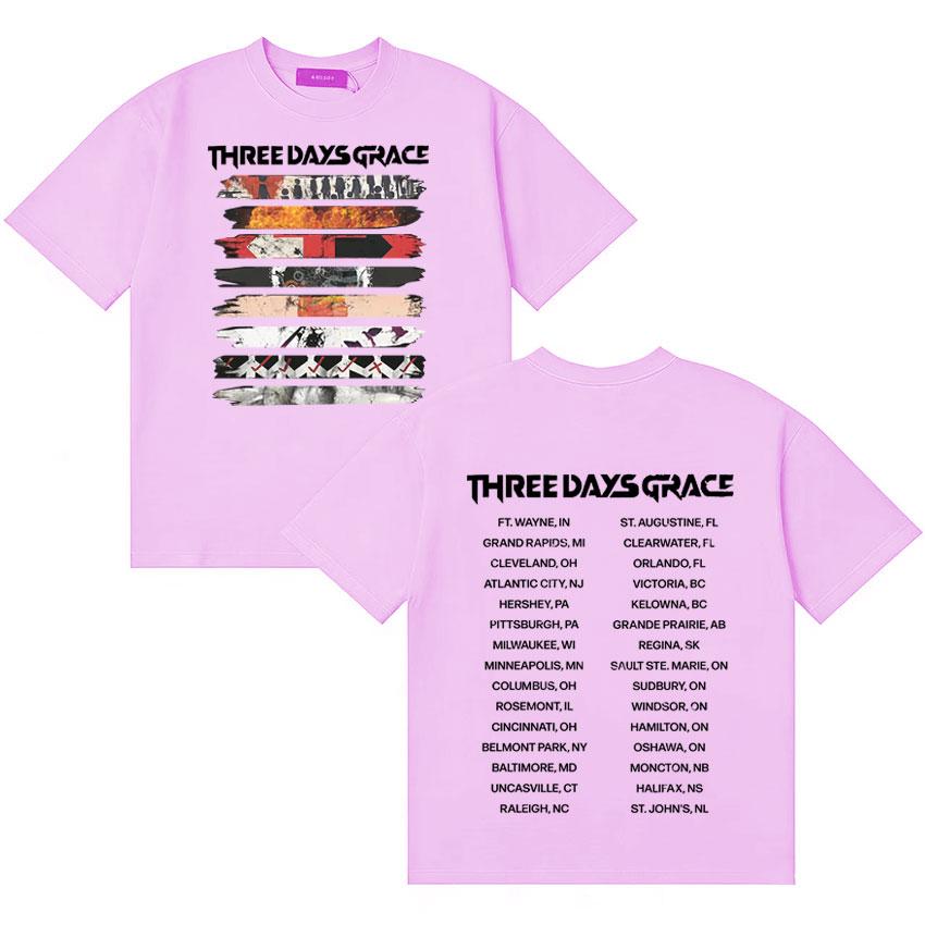 Three Days Grace 2026 Album Merch Tour Unisex TShirt Pure Cotton Tee Shirts High Quality Oversized Comfort Short Sleeve T Shirt