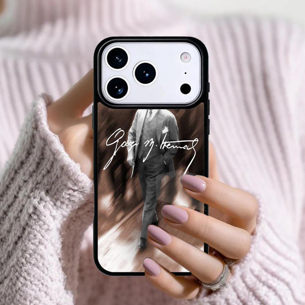 Чехол для телефона с подписью Мустафы Кемаля Ататюрка для Apple iPhone 17 Air 16E 15 14 Plus 13 12 11 Pro Max Mini Funda Cover
