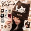 Cat Ear Cat Ear Beanie Elastic Knit Cat Ear Hat New Winter Beanie  Casual Outings