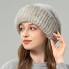 Шапка из норкового меха женская корейская версия зимняя новая шапка вязаная из смеси кроличьего пуха темпераментная шапка-повязка, подчеркивающая лицо, маленькая меховая шапка